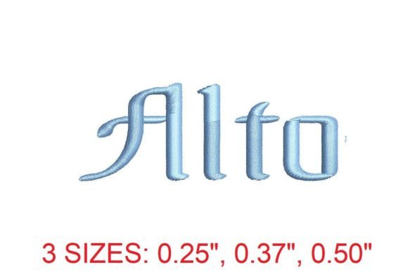 Alto Regular Embroidery Font for Boutique Apparel