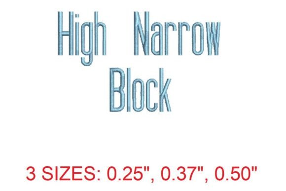 High Narrow Block Embroidery Font