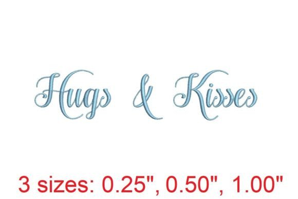 Hugs and Kisses Embroidery Font: First Look for Sweatshirt Projects