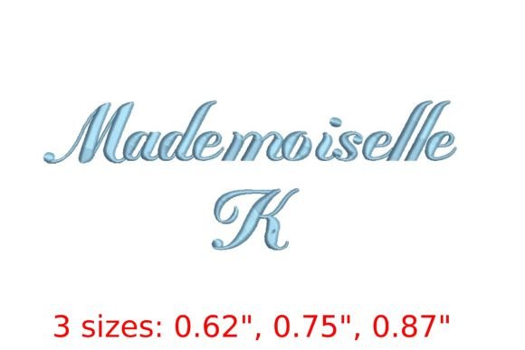 Mademoiselle K Embroidery Font