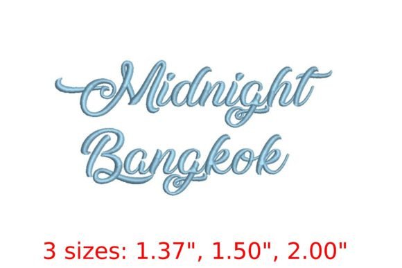 Midnight Bangkok Embroidery Font: Bold Urban Script for Apparel