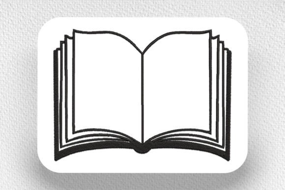 Open Book Embroidery Design