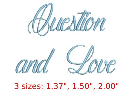Question and Love Embroidery Font