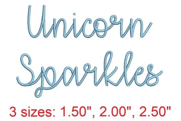 Unicorn Sparkles Embroidery Font