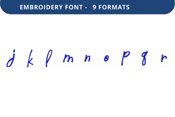 Victorina Font Lowercase J to R: Apparel Embroidery Review